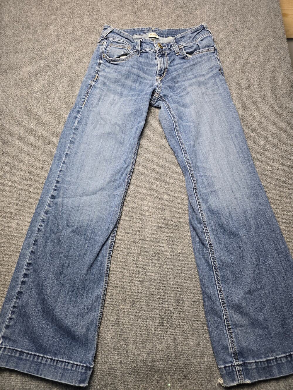 Ariat Women's 28R Trouser Jeans Blue Denim Western Bootcut Wide Leg